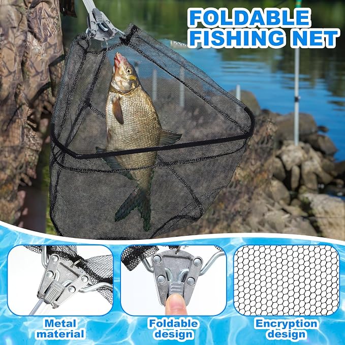 51 Pcs Father's Day Fishing Rods Combo 6.89ft Telescopic Freshwater Pole Set with Plier Lip Gripper Lures Carrier Bag Pre Loaded Spinning Reel with Freshwater Rod Reel Kit Men Gift