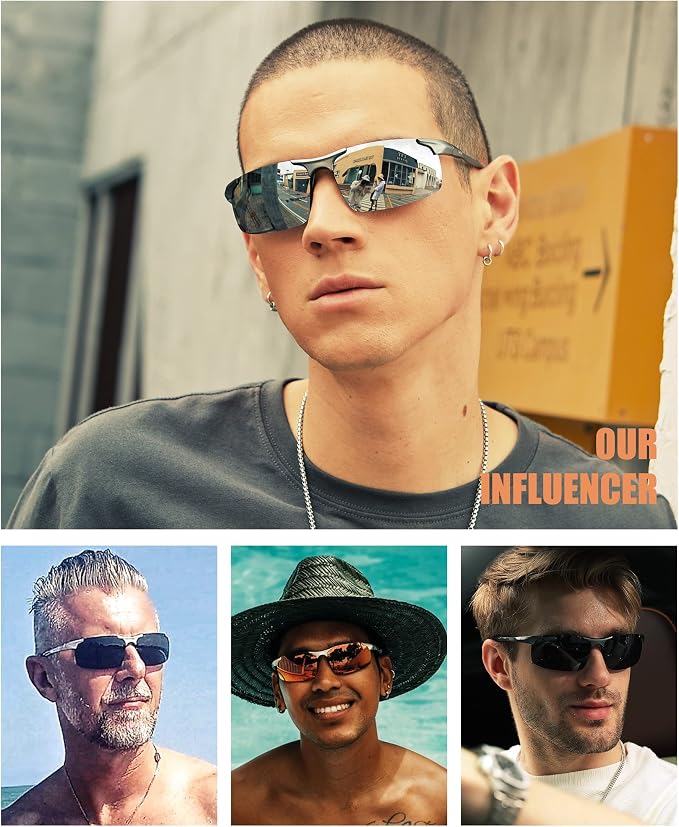 DUCO Mens Sports Polarized Sunglasses UV Protection Sunglasses for Men 8177s