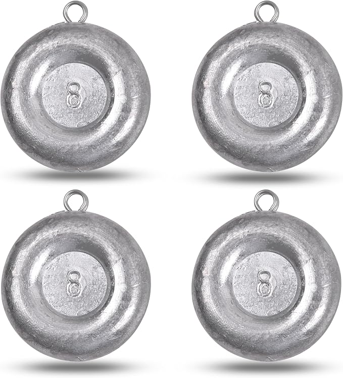 Disc Sinkers Fishing Weights, Coin Fishing Sinkers Weights Saltwater Surf Fishing Weights Bottom Drifting Trolling Catfishing Fishing Sinkers Saltwater Gear Tackle 1oz 2oz 3oz 4oz 5oz 6oz 8oz