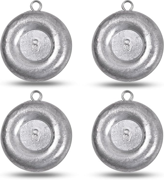 Disc Sinkers Fishing Weights, Coin Fishing Sinkers Weights Saltwater Surf Fishing Weights Bottom Drifting Trolling Catfishing Fishing Sinkers Saltwater Gear Tackle 1oz 2oz 3oz 4oz 5oz 6oz 8oz