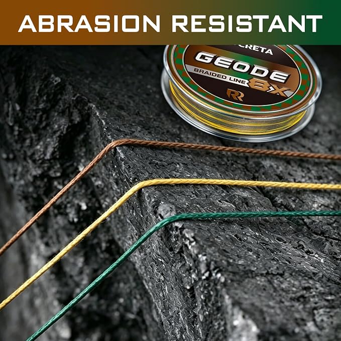 Geode Braided Fishing Line, 10-200 lb, 8 Strands, 300yds/500yds/1000yds, Colored Braid Superline