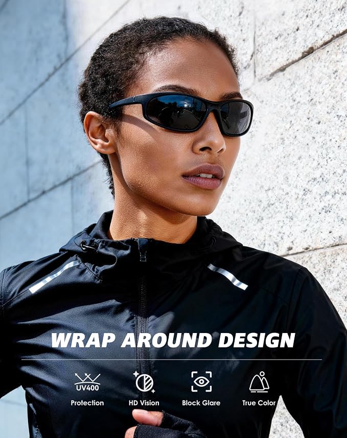 KALIYADI Mens-Sunglasses Polarized Sunglasses-Men Sports: Sport Sun Glasses for Running Cycling Fishing with UV Protection