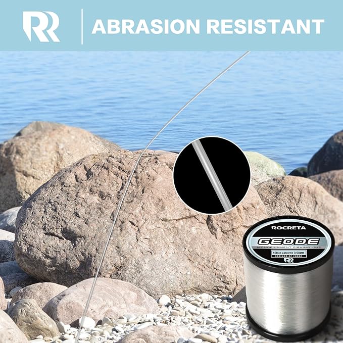 Geode Monofilament Fishing Line - Premium Resistant Nylon Mono Fishing Line 3-100lb - Superior Freshwater & Saltwater Mono Leader Materials 500/1200/2400yds