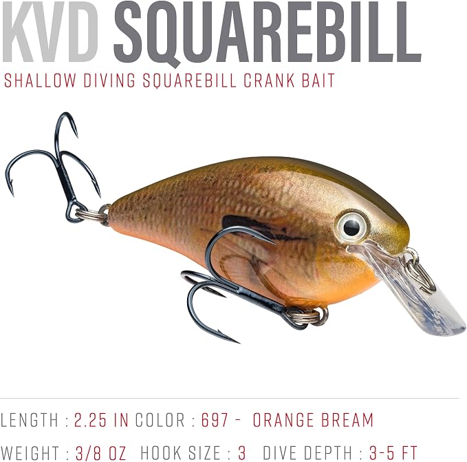 Strike King KVD 1.5 Hard Knock Fishing Lure, 3/8 oz, 3D Lifelike Eyes