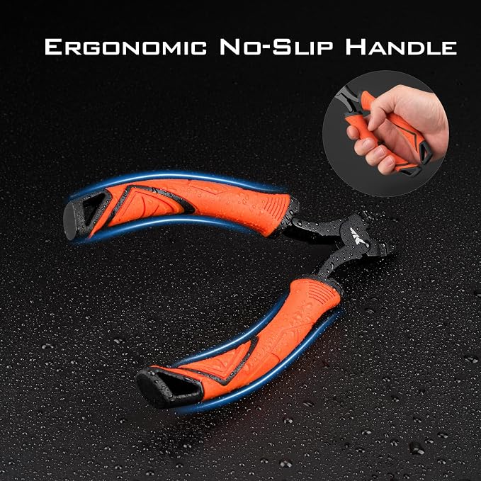 KastKing Paradox Fishing Pliers, Angled Fish Lip Gripper, Saltwater Resistant 420 Stainless Steel Fishing Tools, Fishing Pliers Hook Remover with Ergonomic Handle, Fishing Gifts for Men