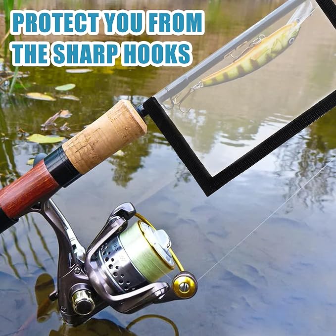 AGOOL Fishing Lure Wraps 5/10 Packs Durable Clear PVC Lure Covers Keeps Fishing Safe Easily See Lures Fishing Hook Covers Bait Storage Keeps Children, Pets and Fishermen Safe from Sharp Hook