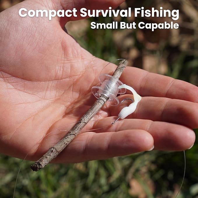 TinTackle Pro – Compact Survival Fishing Kit with Mini Finger Reel | Ultralight Emergency Fishing Gear for Camping, Hiking & Outdoor Survival