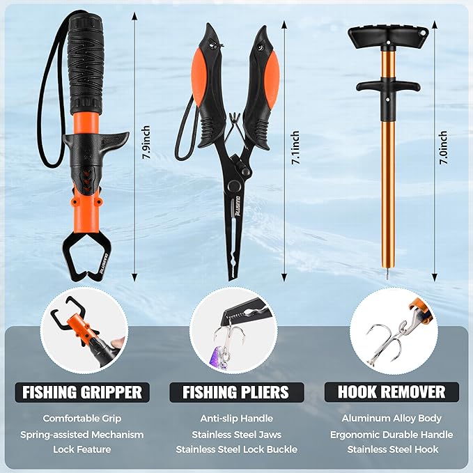 PLUSINNO Fishing Gear,Fishing Backpack with Floating Fishing Net,Tackle Boxes,Waterproof Fishing Tackle Bag,Fishing Gifts for Men