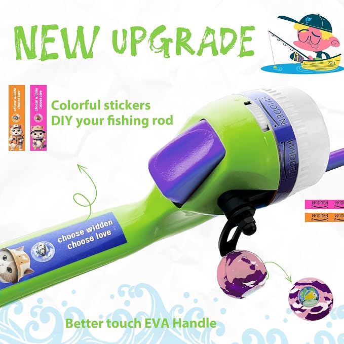 Kids Fishing Pole, Telescopic Fishing Rod, Toddler Collapsible Fishing Rod and Reel Combo with Tackle Box, Fishing Line, Bobber, and Soft Lures for Boy, Girl, Youth, Beginner, Over 4 Years Old