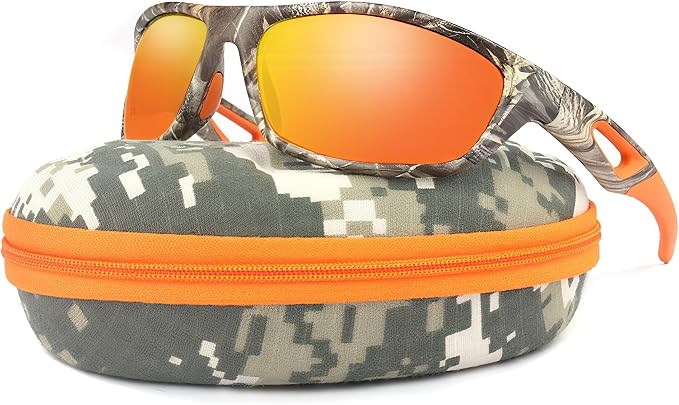 Camo Polarized Wrap-around Sport Sunglasses for Men Women UV400 Driving Fishing Hunting Sun Glasses
