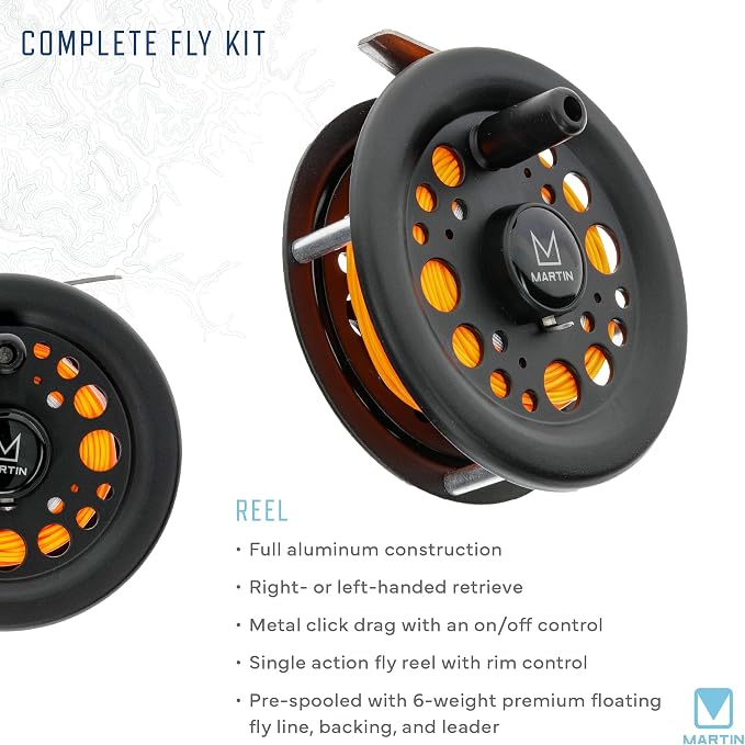 Martin Fly Reel and Fishing Rod Combo Kit
