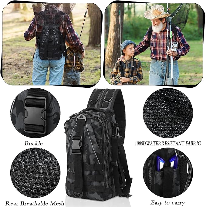 WinnerWhy 484 Pcs Fishing Tools Accessories Kit Include Fish Backpack Fish Hook Lures Hook Remover Lip Gripper for Men Women Fishing Gifts(Camouflage)