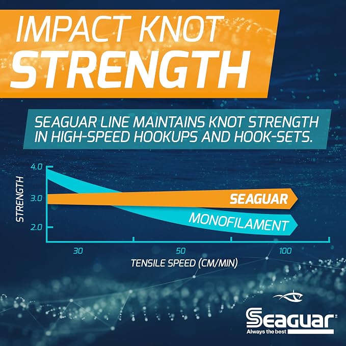 Seaguar Blue Label Fishing Leader Line for Saltwater, 100% Fluorocarbon, Clear, Multiple Sizes