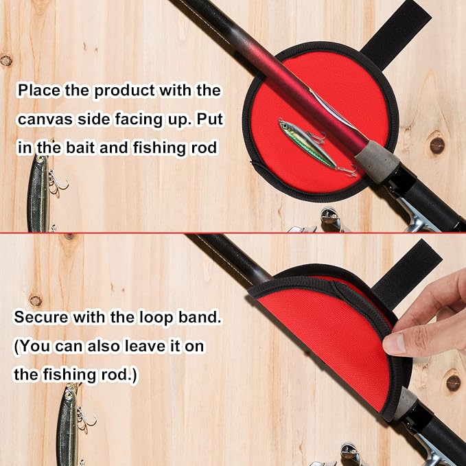BOXOB 4pcs Fishing Lure Covers, 5.91 Inch Fishing Hook Covers Fish Pole Sleeve Fish Bait Gloves Protectors Wraps Essential Gear for Fishermen Gift