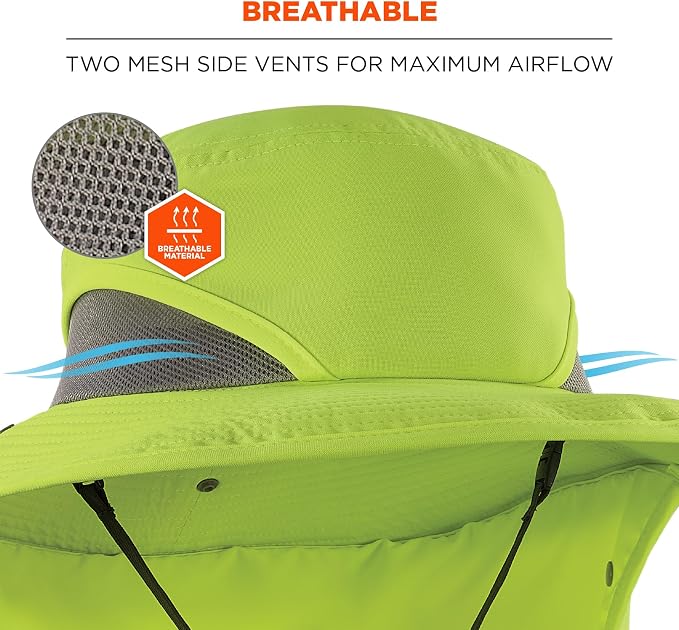Ergodyne Unisex Adult Chill-its 8934 Ranger Hat with Neck Shade