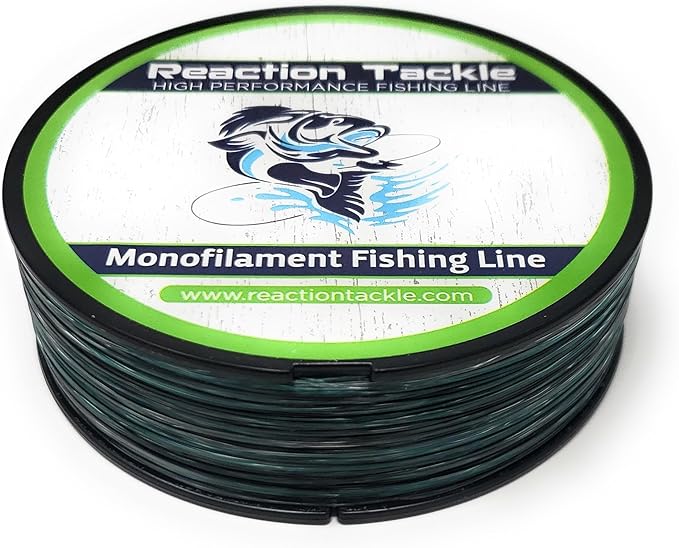 Reaction Tackle Monofilament Fishing Line - Premium Nylon Mono Line, Strong & Abrasion-Resistant, Low Memory for Smooth Long Casts - Freshwater & Saltwater