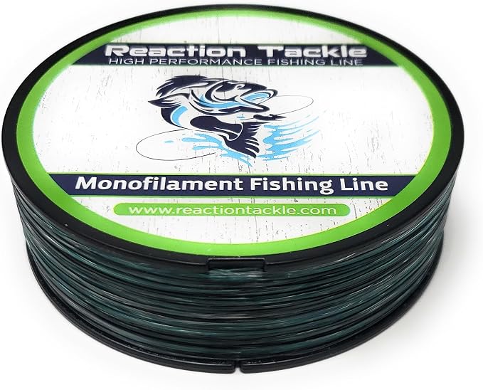 Reaction Tackle Monofilament Fishing Line - Premium Nylon Mono Line, Strong & Abrasion-Resistant, Low Memory for Smooth Long Casts - Freshwater & Saltwater