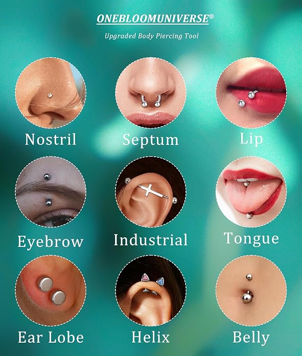 Upgraded Anti-Slip Piercing Ball Grabber Tool with Ergonomic Design for Changing Jewelry, Stainless Steel Jeweler Pick Up Tool 4 Claw Gem Piercing Changing Tool Body Piercing Kit for Ear Nose Lip