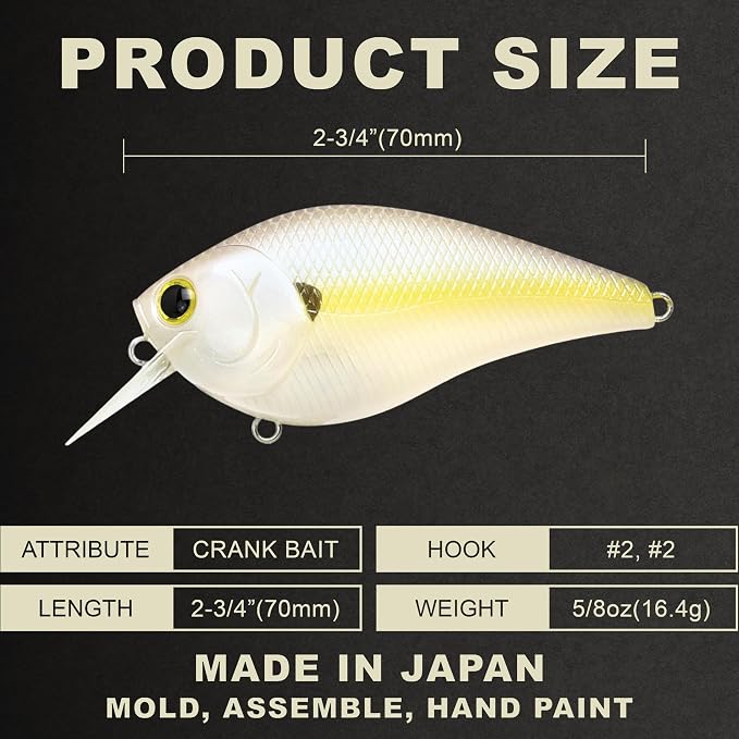 LUCKY CRAFT LC 2.5 Silent Crankbait Fishing Lures, 2-3/8” Squarebill Crankbait, Bass Lures, Floating 4ft Depth Hard Bait, Champion Freshwater Fishing Gear and Tackle Box Accessories