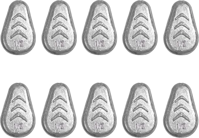 No Roll Sinker Fishing Weights No Snag Flat Inline Sinker Weights Slip Sinkers Weights for Surf Fishing Catfish Rigs Saltwater Freshwater