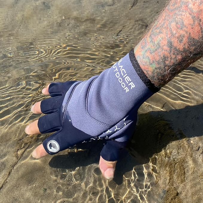 Glacier Glove Cold River Fingerless Fishing Gloves for Men and Women - Windproof Quick Dry Fabric Great for Outdoors, Fly Fishing, Paddling, Hiking, Photography