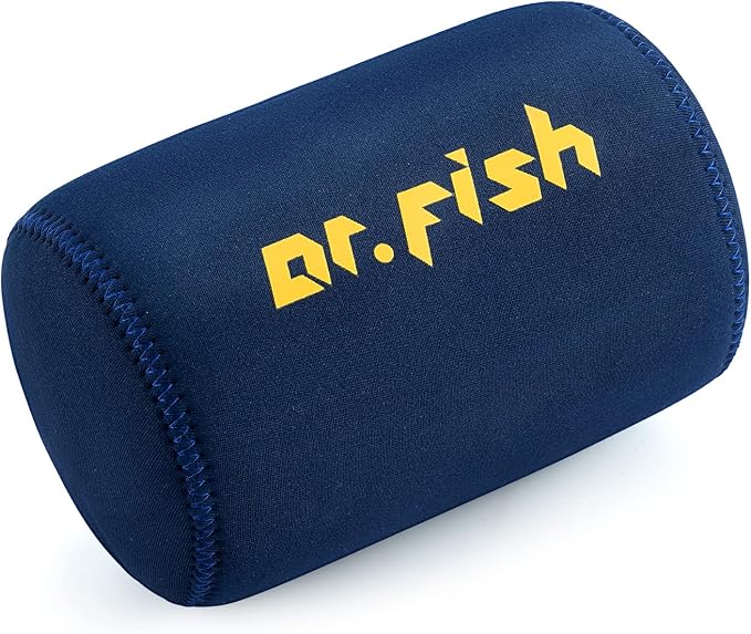 Dr.Fish 2 Pack Round Baitcasting Fishing Reel Cover Conventional Reel Storage Bags Case Pouch Protective Neoprene Left Right Handed Round Baitcaster Reel