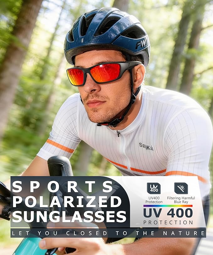 KALIYADI Polarized-Sunglasses-Men Sports Mens-Sunglasses Women: Sun Glasses with UV400 Protection for Cycling Fishing Running