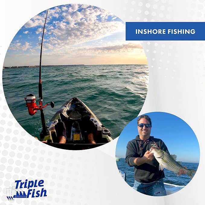 Triple Fish Monofilament Fishing Leader - Clear, Camo Strong Tough Leader Material for Big Game Fishing, Up to 400lb Test