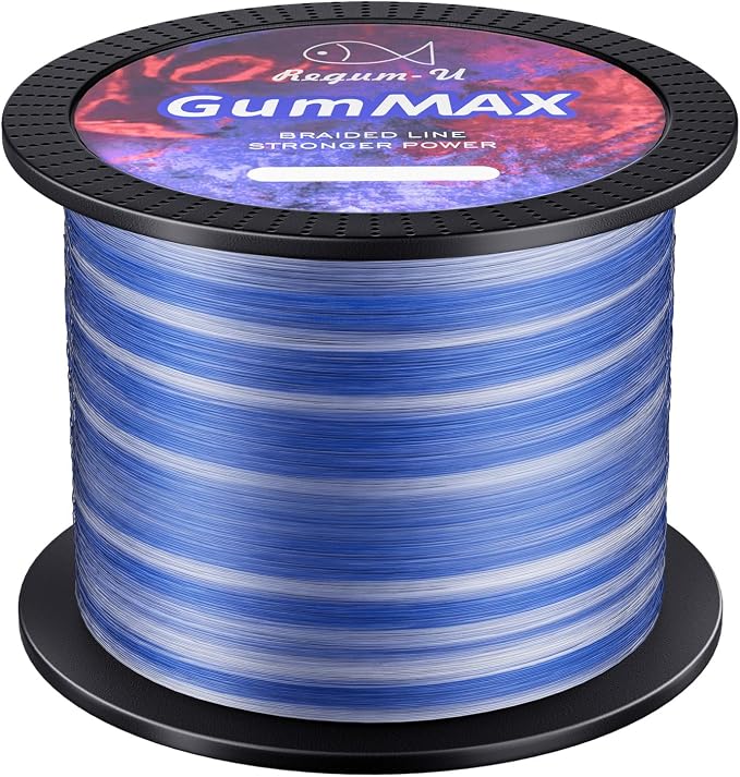 GumMAX 545/1093/1640yds 5-100LB 8X Braided Fishing Line Abrasion Resistant Superline Zero Stretch & Smaller Diameter Confuse & Never Fade in Saltwater and Freshwater