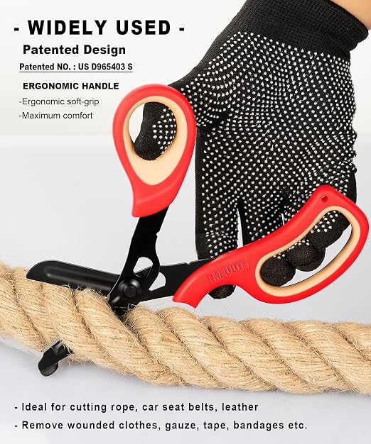 MEUUT 2 Pack Trauma Shears Patented Bandage Scissors for Left and Right Hand- Medical Supplies with 8 inch Heavy Duty Medical Scissors for EMT Workers Nurses