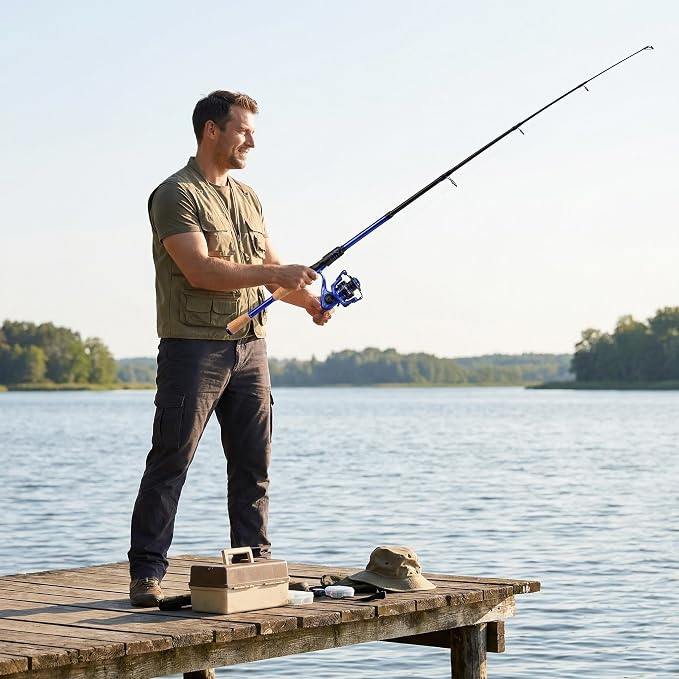 Portable Fishing Rods,Telescopic Spinning Rod with 24T Carbon Blanks & Solid Carbon Tip, Cork Handle Collapsible Rods, Easy to Travel