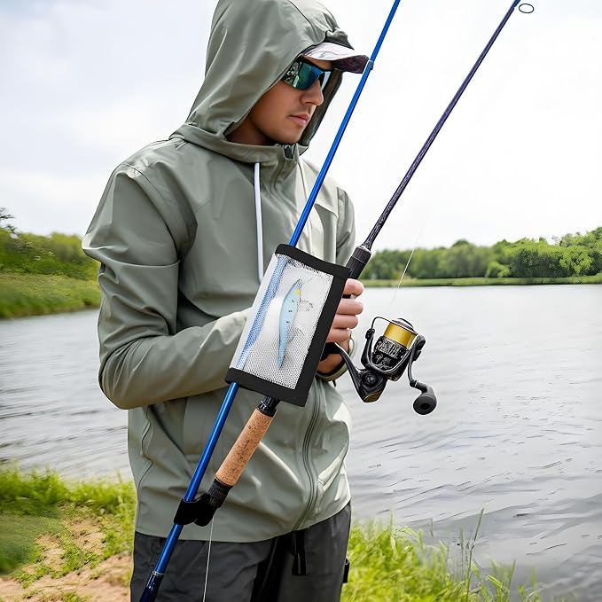 Fishing Lure Wrap (4Pack), 3 Size Covers for Fishing Rod, Hooks: Safe Protectors & Organized Holder Storage for Various Bait (Clear, M: for 4.5-6in lures)