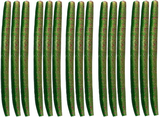 Senko Worms for Bass Fishing - 4" / 5" Soft Plastic Baits with Scented & Flavored Salt Impregnation - 15pcs Freshwater Saltwater Fishing Lures Kit