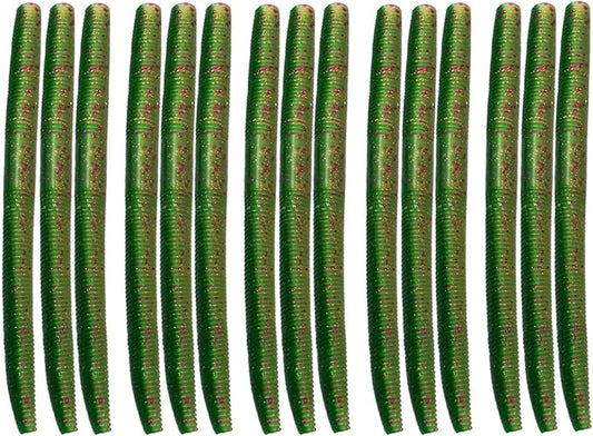 Senko Worms for Bass Fishing - 4" / 5" Soft Plastic Baits with Scented & Flavored Salt Impregnation - 15pcs Freshwater Saltwater Fishing Lures Kit
