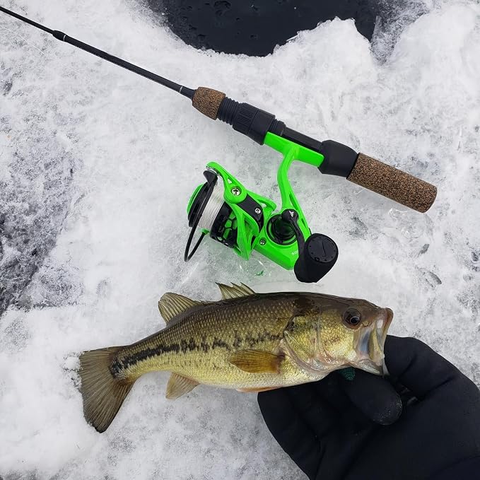 KastKing Zephyr Spinning Reels – 7+1/6+1 BB – Carbon Fiber Drag – Stainless Steel Shaft – Aluminum & CNC Spool – Black/Green/Orange – Sizes 500/1000 SFS – ICE Fishing Ready Reels!