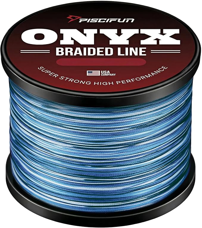Piscifun Onyx Braided Fishing Line, Superline Abrasion Resistant Braided Lines, Zero Stretch Super Strong, Low Memory, Fast Water Cutting PE Fishing Lines, 6lb-150lb