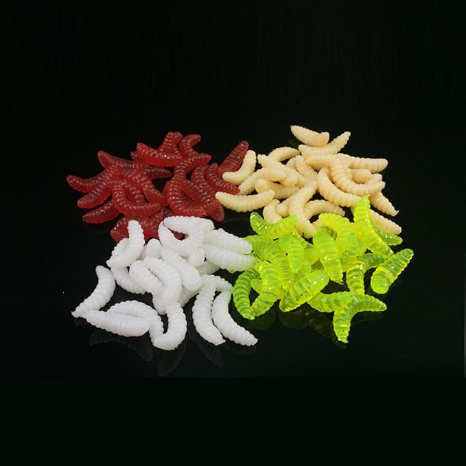 100pcs Fresh Water Fishing Bait, Soft Plastic Worms, Bass Fishing Worms, Soft Bait Shad Fishing Lures, Worm Baits