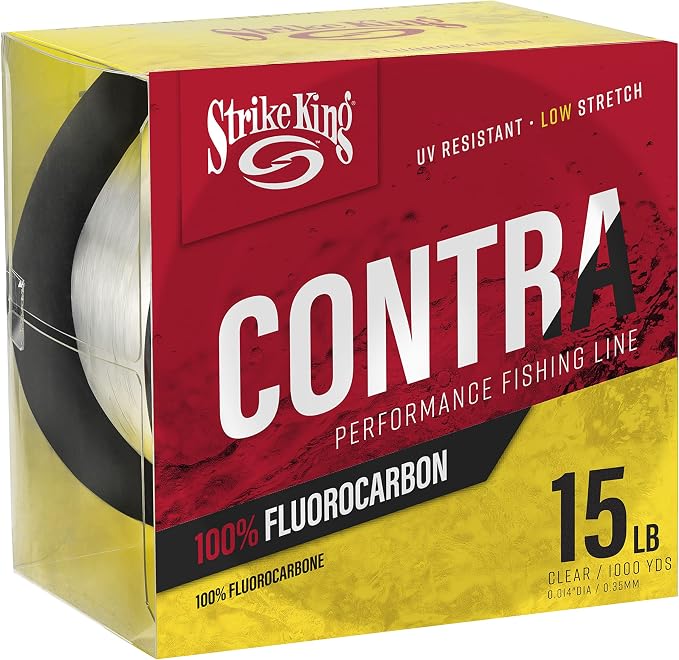 Strike King Contra Fluorocarbon Performance Fishing Line, UV-Resistant