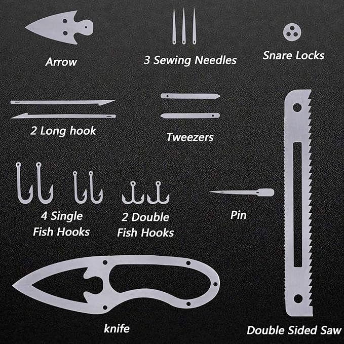 CUIFATI 4Pcs, Multitool Camping Gear Multipurpose Survival Kits and EDC Kit for Fishing Outdoor Hiking Gift Idea