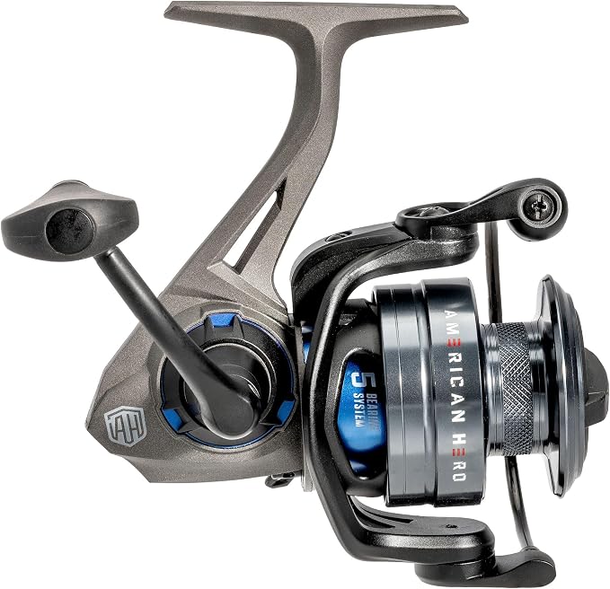 Lew's American Hero Spinning Fishing Reel, 4+1 Bearings, Graphite Frame, Speed Gears, Speed Lube, Multi-Disc Drag