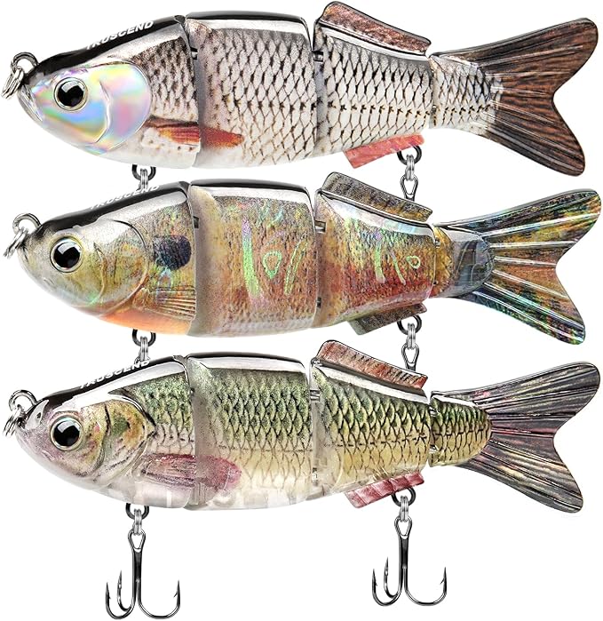 TRUSCEND Swimmax Easy Catch Fishing Lures with BKK Hooks, Wiggling, Vibrating, Rattling and Gurgling for More Bite, Heavy-Duty Dyneema Fiber Jointed Swimbaits for Bass, Trout, Walleye, Crappie, Pike