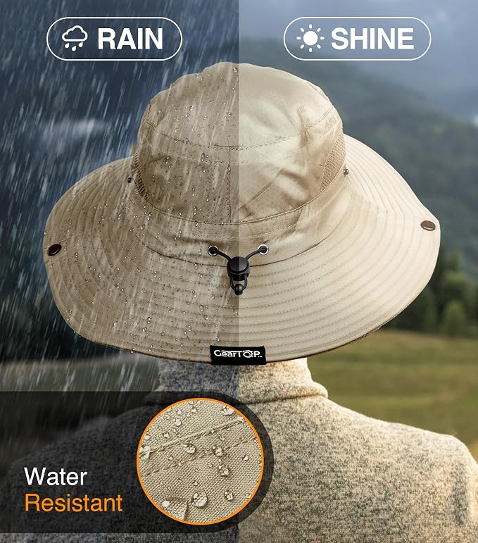 GearTOP Safari Hat for Men Sun Hats for Women UV Protection UPF 50+ Fishing, Gardening, Hiking Hat (22-23 1/2")