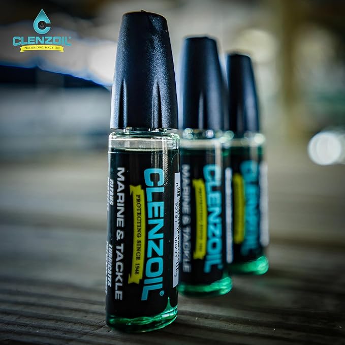 CLENZOIL Marine & Tackle - Fishing Gear Oil Lubricant - for Fish Care Reels, Boat Motors, Downriggers & More - Easily Oils Applicator