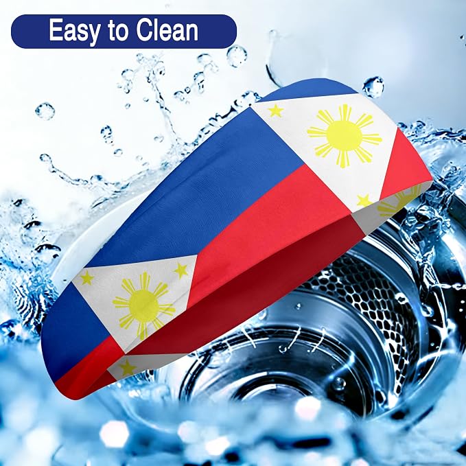 Flag Headbands for Men Women, Moisture Wicking Sweatband Breathable Sports Headwrap, Non-Slip Stretchy Fitness Hair Band