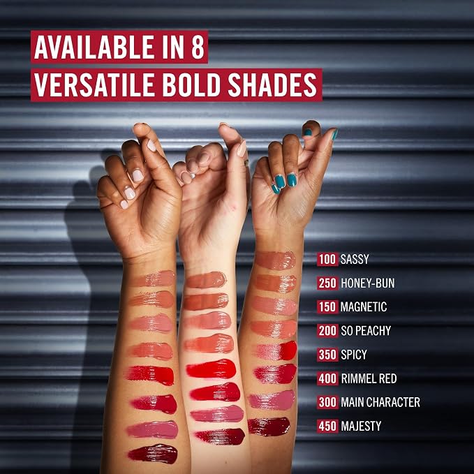 Rimmel Thrill Seeker Lip Latex, 100 Sassy, Liquid Lipstick, Lipgloss, Lip Colour, Hyaluronic Lipstick, Lip Stain, Smooth Shine, Hydration, Hyaluronic Acid, Vitamin E, Aloe Vera, 0.2oz