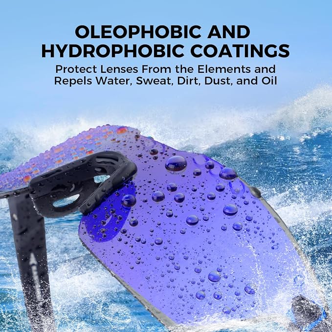 KastKing Tarkio Polarized Fishing Sunglasses, Large Single PC Lenses, Rimless Wrap Design, UV400 Protection Sports Sunglasses