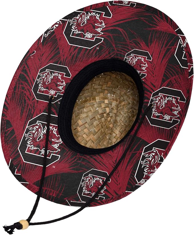 FOCO Men's NCAA College Team Logo Floral Straw Sun Hat