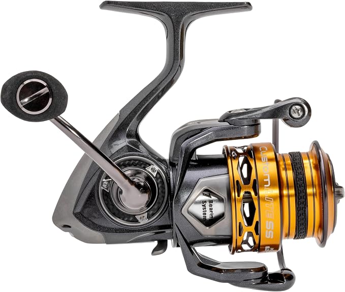 Lew’s Custom Lite 200 SS Spinning Fishing Reel, Size 200 Reel, 10+1 Bearings, 6.2:1 Gear Ratio, Tanso Tech Frame, Shallow Spool, Aluminum Speed Gears, Hybrid Carbon Drag, Reversible Retrieve, Gray