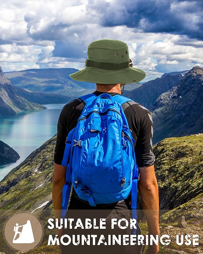 Foaincore Safari Hats Wide Brim Boonie Bucket Hats Sun Protection Summer Fishing Hat for Men Women Hunting Hiking