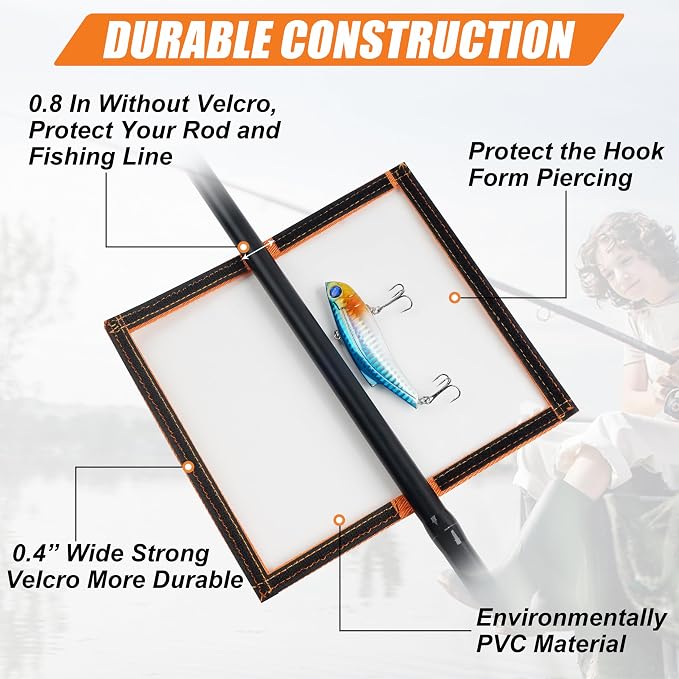 Fishing Lure Wraps, Fishing Hook Covers Durable Clear PVC Lure Covers Keeps Fishing Safe Easily See Lures Bait Storage Protector